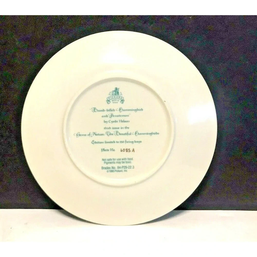 Hummingbird Gems of Nature-Broad Billed by Cyndi Nelson Plate #6085A